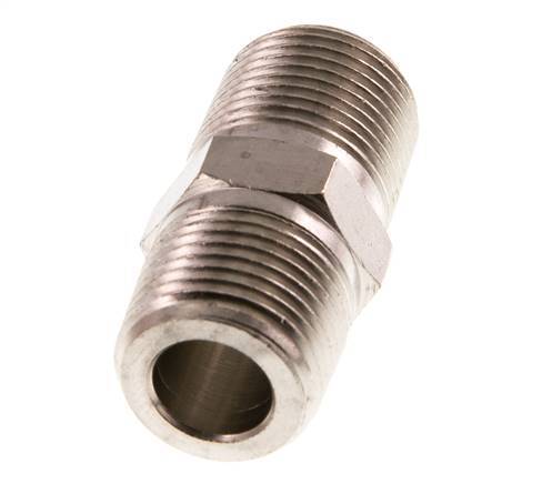 3/8'' NPT x R 3/8'' Nickel plated Brass Double Nipple 60 Bar