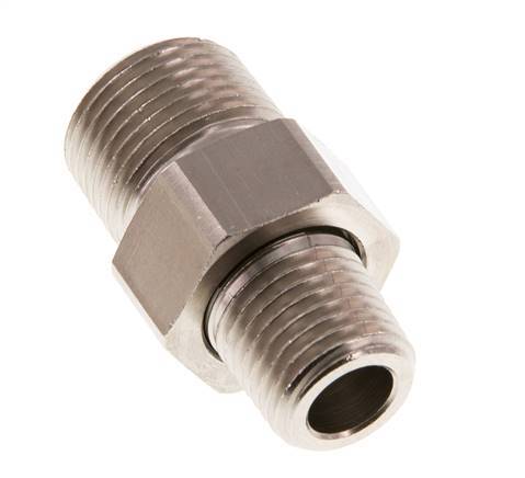 R 3/8'' x R 1/4'' Nickel plated Brass Double Nipple 3-pieces with Conically sealing 16 Bar [2 Pieces]