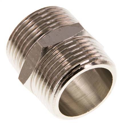 R 1'' Nickel plated Brass Double Nipple 16 Bar