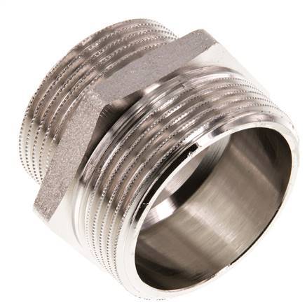 G 1 1/2'' x G 1 1/4'' Nickel plated Brass Double Nipple 16 Bar