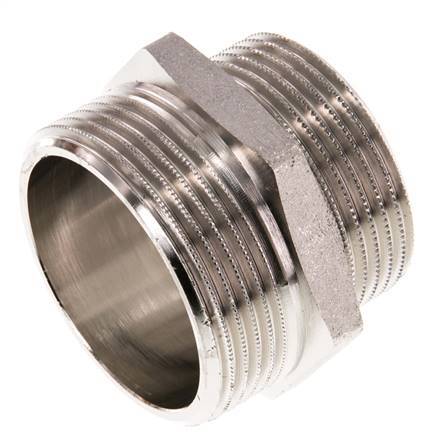G 1 1/2'' x G 1 1/4'' Nickel plated Brass Double Nipple 16 Bar