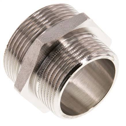 G 1 1/2'' x G 1 1/4'' Nickel plated Brass Double Nipple 16 Bar