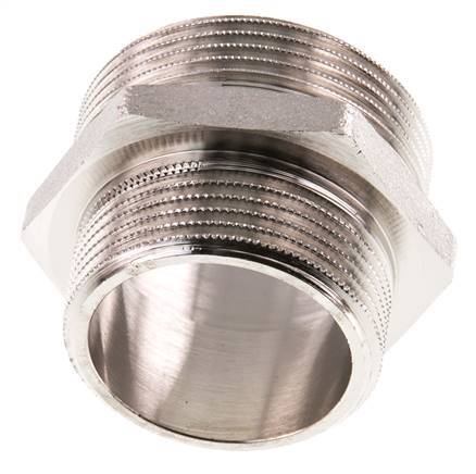 G 1 1/2'' x G 1 1/4'' Nickel plated Brass Double Nipple 16 Bar