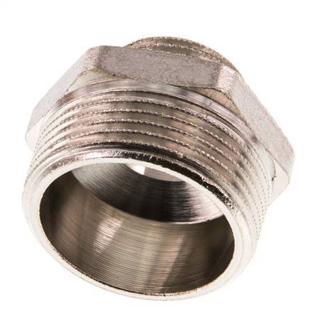 G 1 1/4'' x G 3/4'' Nickel plated Brass Double Nipple 16 Bar