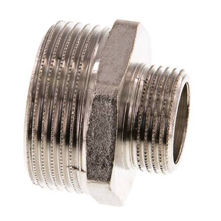 G 1 1/4'' x G 3/4'' Nickel plated Brass Double Nipple 16 Bar