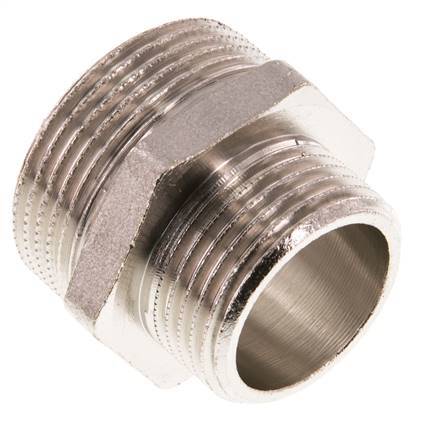 G 1 1/4'' x G 1'' Nickel plated Brass Double Nipple 16 Bar