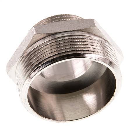 G 2'' x G 1 1/4'' Nickel plated Brass Double Nipple 16 Bar