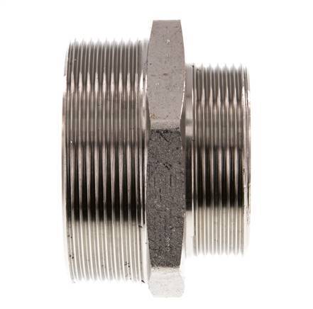 G 2 1/2'' x G 2'' Nickel plated Brass Double Nipple 16 Bar