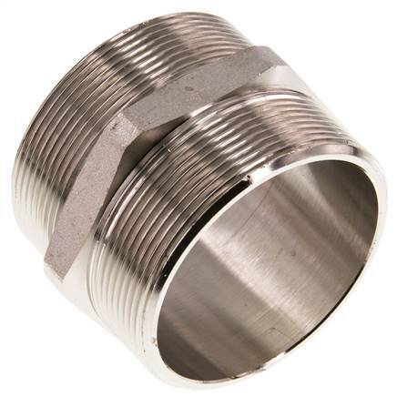 G 2 1/2'' Nickel plated Brass Double Nipple 16 Bar