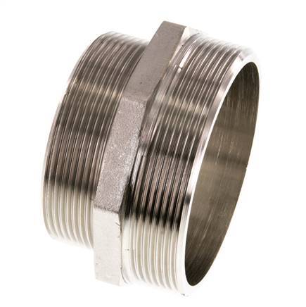 G 3'' x G 2 1/2'' Nickel plated Brass Double Nipple 16 Bar