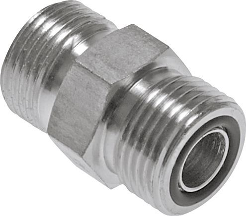UNF 9/16''-18 Zinc plated Steel Double Nipple ORFS 630 Bar - Hydraulic [2 Pieces]
