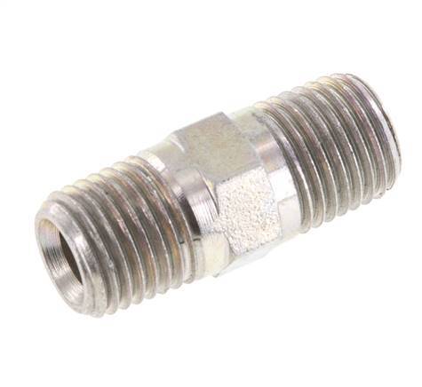 1/4'' NPT Zinc plated Steel Double Nipple 275 Bar - Hydraulic [2 Pieces]