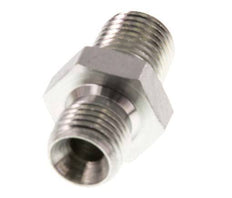 1/4'' NPT x G 1/4'' Zinc plated Steel Double Nipple 3-pieces 800 Bar - Hydraulic