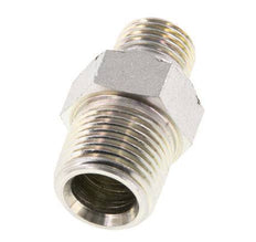 3/8'' NPT x G 1/4'' Zinc plated Steel Double Nipple 3-pieces 700 Bar - Hydraulic