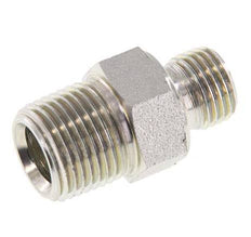 3/8'' NPT x G 1/4'' Zinc plated Steel Double Nipple 3-pieces 700 Bar - Hydraulic