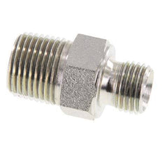 3/8'' NPT x G 1/4'' Zinc plated Steel Double Nipple 3-pieces 700 Bar - Hydraulic