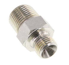3/8'' NPT x G 1/4'' Zinc plated Steel Double Nipple 3-pieces 700 Bar - Hydraulic