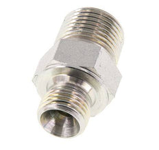 3/8'' NPT x G 1/4'' Zinc plated Steel Double Nipple 3-pieces 700 Bar - Hydraulic