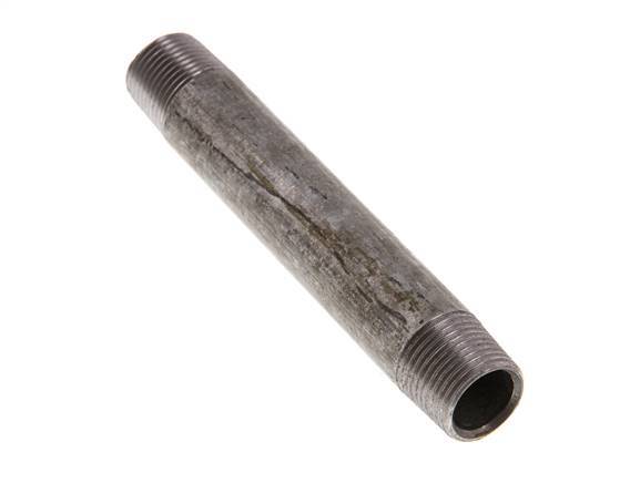 R 3/8'' Zinc plated Steel Double Pipe Nipple 50 Bar DIN 2982 - 100mm [2 Pieces]