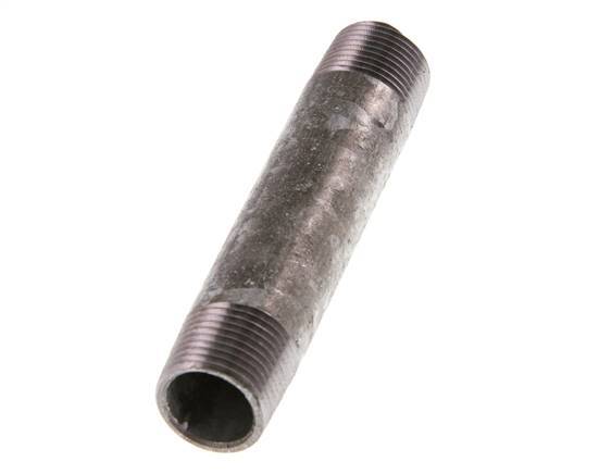 R 3/8'' Zinc plated Steel Double Pipe Nipple 50 Bar DIN 2982 - 80mm [2 Pieces]