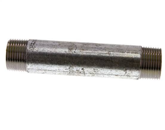 R 1'' Zinc plated Steel Double Pipe Nipple 50 Bar DIN 2982 - 150mm [2 Pieces]