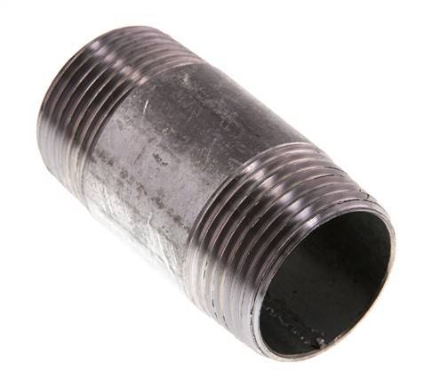 R 1'' Zinc plated Steel Double Pipe Nipple 50 Bar DIN 2982 - 60mm [5 Pieces]