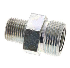 UN 1-3/16''-12 x 1/2'' NPT Zinc plated Steel Double Nipple ORFS 400 Bar - Hydraulic