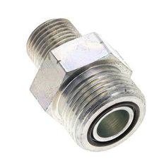 UN 1-3/16''-12 x 1/2'' NPT Zinc plated Steel Double Nipple ORFS 400 Bar - Hydraulic