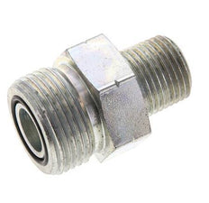 UN 1-3/16''-12 x 1/2'' NPT Zinc plated Steel Double Nipple ORFS 400 Bar - Hydraulic