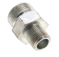 UN 1-3/16''-12 x 1/2'' NPT Zinc plated Steel Double Nipple ORFS 400 Bar - Hydraulic