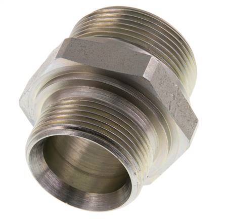 G 1 1/2'' x G 1 1/4'' Zinc plated Steel Double Nipple 315 Bar - Hydraulic