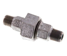 R 1/4'' Zinc plated Cast iron Double Nipple 3-pieces with Conically sealing 25 Bar