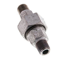R 1/4'' Zinc plated Cast iron Double Nipple 3-pieces with Conically sealing 25 Bar