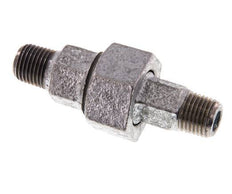 R 1/4'' Zinc plated Cast iron Double Nipple 3-pieces with Conically sealing 25 Bar