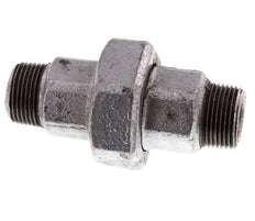 R 3/4'' Zinc plated Cast iron Double Nipple 3-pieces with Conically sealing 25 Bar