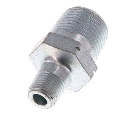 R 3/8'' x R 1/8'' Zinc plated Cast iron Double Nipple 25 Bar