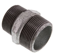 R 1 1/2'' x R 1 1/4'' Zinc plated Cast iron Double Nipple 25 Bar