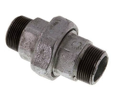 R 1 1/4'' Zinc plated Cast iron Double Nipple 3-pieces with Conically sealing 25 Bar
