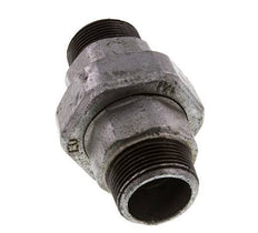 R 1 1/4'' Zinc plated Cast iron Double Nipple 3-pieces with Conically sealing 25 Bar