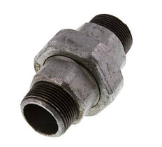 R 1 1/4'' Zinc plated Cast iron Double Nipple 3-pieces with Conically sealing 25 Bar