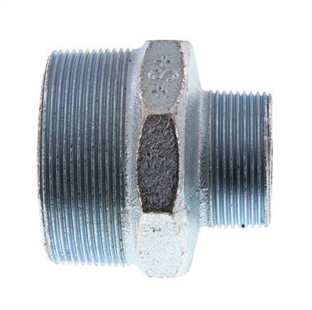 R 2 1/2'' x R 1 1/2'' Zinc plated Cast iron Double Nipple 25 Bar