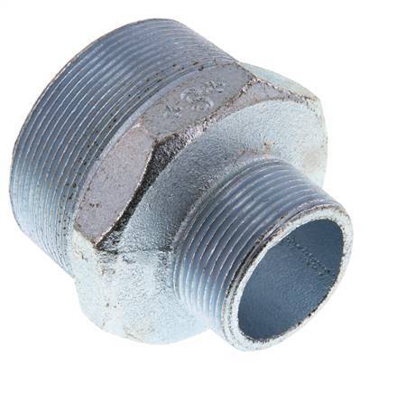 R 2 1/2'' x R 1 1/2'' Zinc plated Cast iron Double Nipple 25 Bar