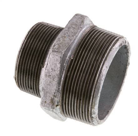 R 2 1/2'' x R 2'' Zinc plated Cast iron Double Nipple 25 Bar