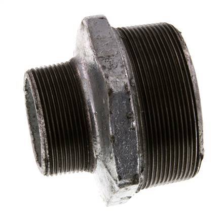 R 3'' x R 2'' Zinc plated Cast iron Double Nipple 25 Bar