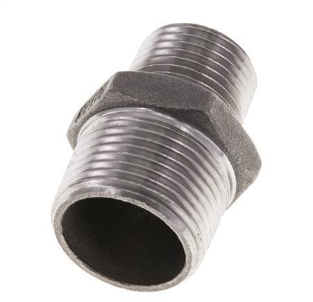 1/2'' NPT x 3/4'' NPT Stainless steel Double Nipple 16 Bar