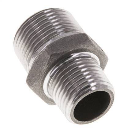 1/2'' NPT x 3/4'' NPT Stainless steel Double Nipple 16 Bar