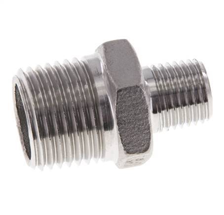 1/4'' NPT x 1/2'' NPT Stainless steel Double Nipple 16 Bar