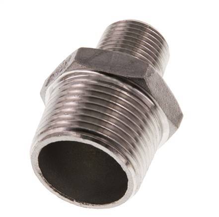 R 3/4'' x R 3/8'' Stainless steel Double Nipple 16 Bar