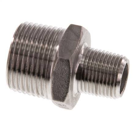 R 3/4'' x R 3/8'' Stainless steel Double Nipple 16 Bar