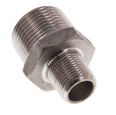 R 3/4'' x R 3/8'' Stainless steel Double Nipple 16 Bar